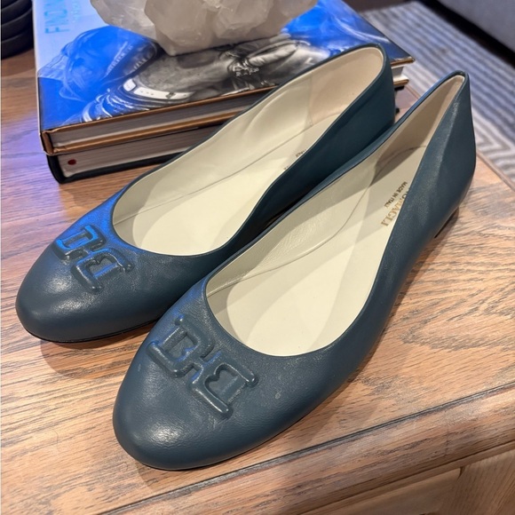 Bruno Magli BIBI Leather Flats Blue - Picture 8 of 13